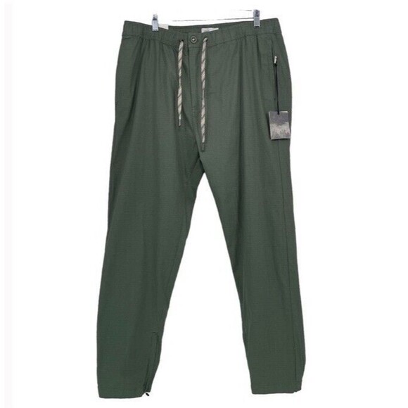 Onia All Terrain Ripstop Joggers Cotton Stretch Water Resistant Green Pants XL - Picture 1 of 9